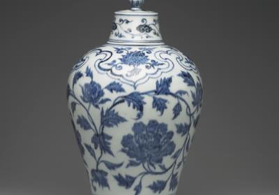 图片[2]-Lidded Meiping vase with peony decoration in underglaze blue, Ming dynasty, Yongle reign, 1403-1424-China Archive